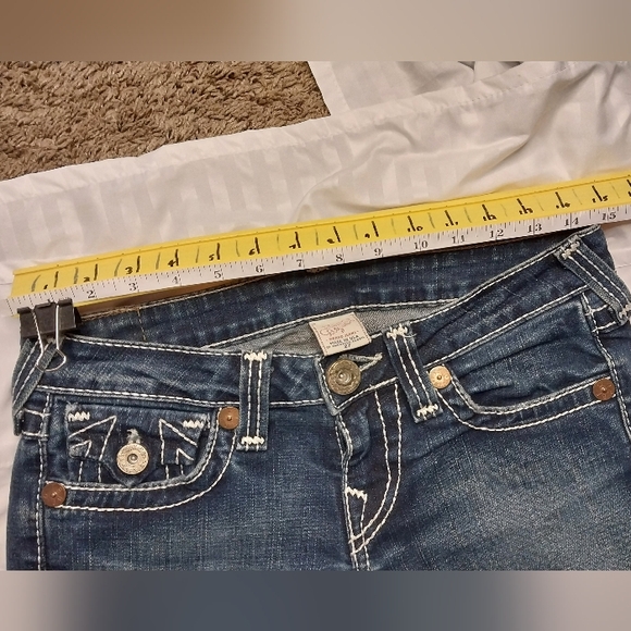 True Religion Joey Super T Flare Jeans Women's 27 Dark Wash Y2K - Picture 3 of 9